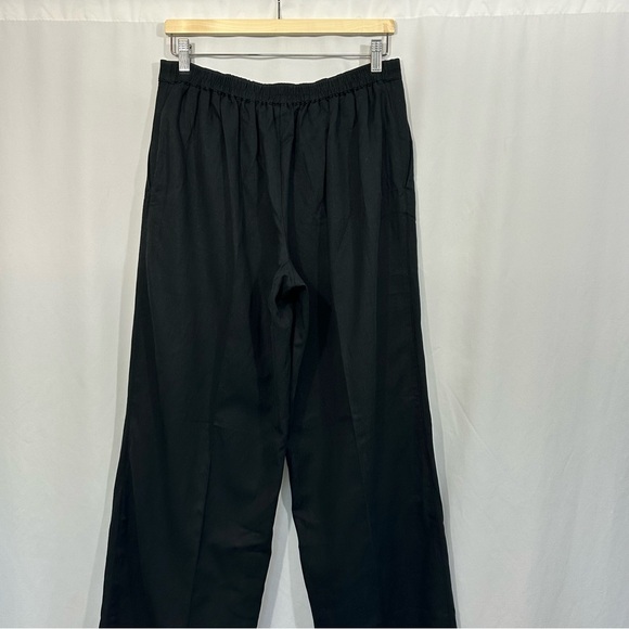 NWT Madewell Pull On Straight Wide Leg Linen Blend Pants in Drapey Twill Black - Picture 8 of 13